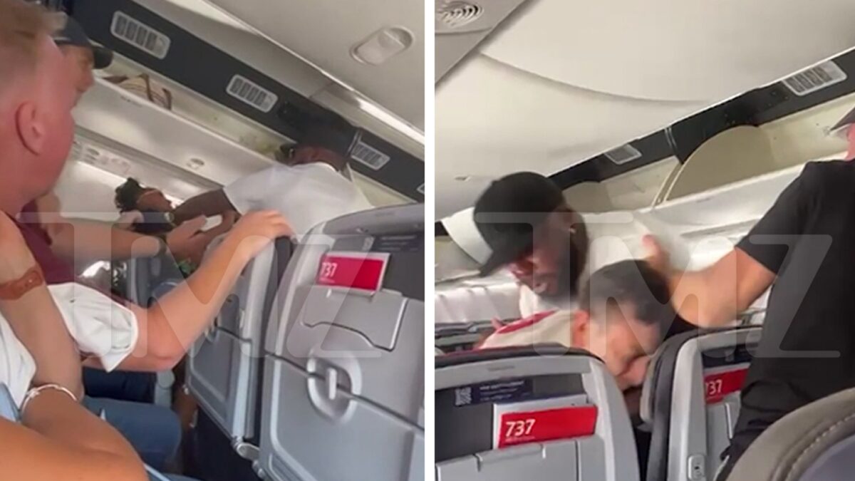 A luta começa no voo da American Airlines após o desembarque