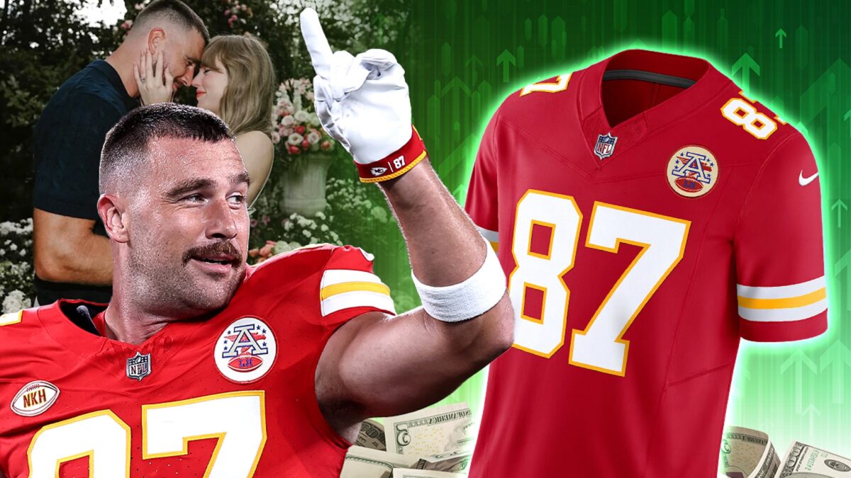 As vendas de camisa de Travis Kelce explodem após o engajamento de Taylor Swift
