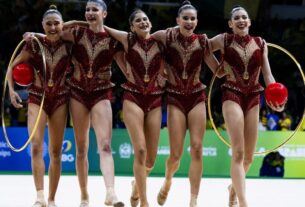 Reação da torcida no Mundial de Ginástica Rítmica (Foto: Kauhan Fiaux / Lance!)