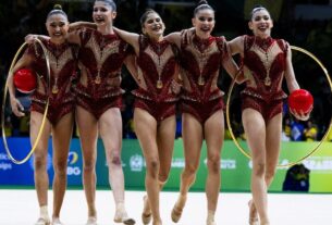 Reação da Seleção com prata no Mundial de Ginástica Rítmica (Foto: Kauhan Fiaux / Lance!)