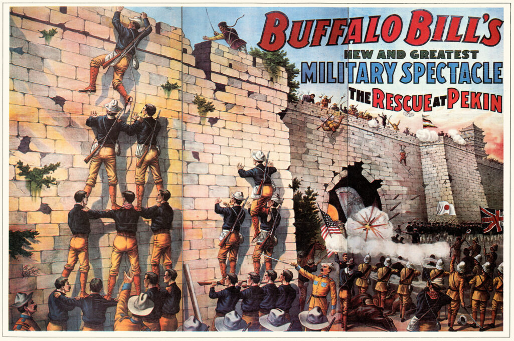 Enquanto a rebelião boxeadora roubou manchetes de seu oeste selvagem, Buffalo Bill colocou o confronto em seu show