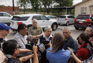 Catholic Charities of the Rio Grande Valley Executive Director Sister Norma Pimentel speaks to reporters on May 8, 2023, in Brownsville, Texas.