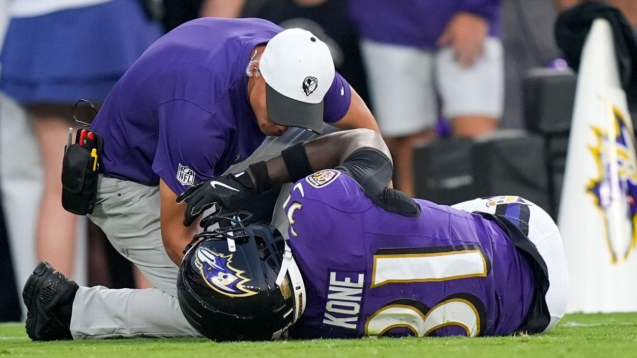 Ravens 'Bilhal Kone para a temporada com ligamento de joelho rasgado