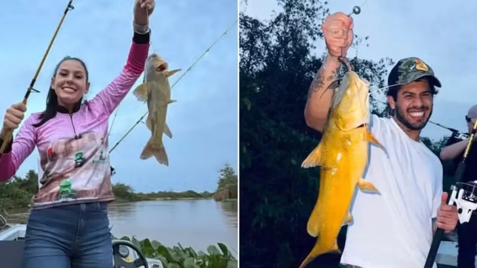 Ana Casela Pesca Pela Primeira Vez em Viagem Com Zé Felipe e Família