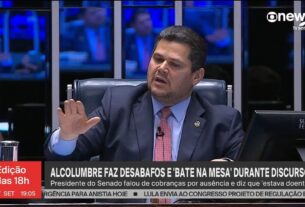 Após desabafo com críticas a Eduardo Bolsonaro, Alcolumbre faz reunião com senadores para 'freio de arrumação'