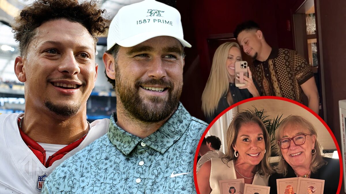 As famílias Travis Kelce e Patrick Mahomes jantam em sua nova churrascaria