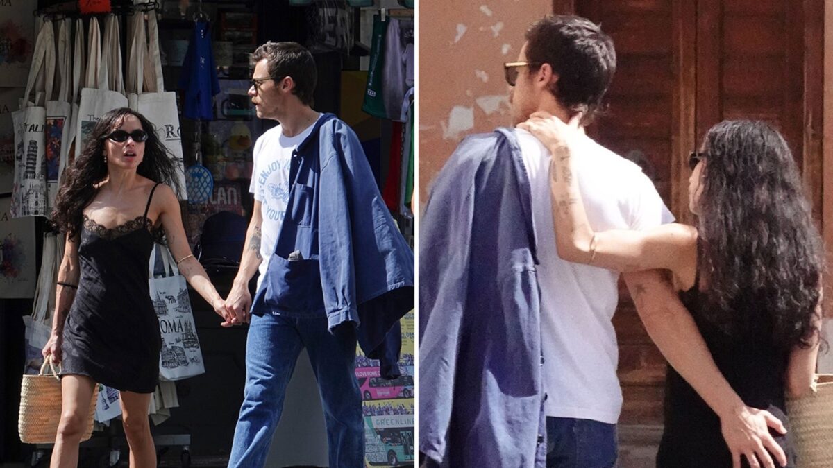Harry Styles e Zoe Kravitz Pack no PDA com aperto de bunda em Roma