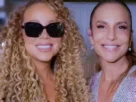 'Melhores amigas', diz Ivete Sangalo ao postar vídeo com Mariah Carey nos bastidores do The Town