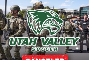O jogo de futebol masculino da Universidade de Utah Valley cancelou depois que Charlie Kirk disparou no campus