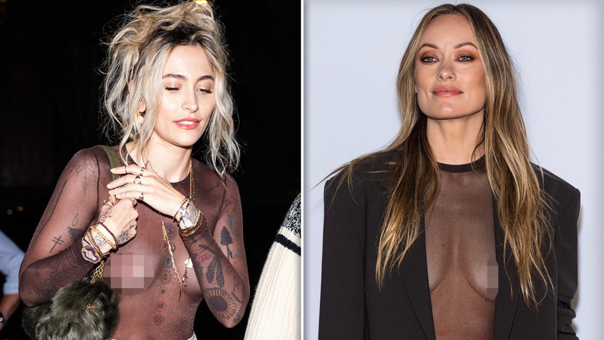 Paris Jackson, Olivia Wilde expõe seus baús sob quase tampos de malha