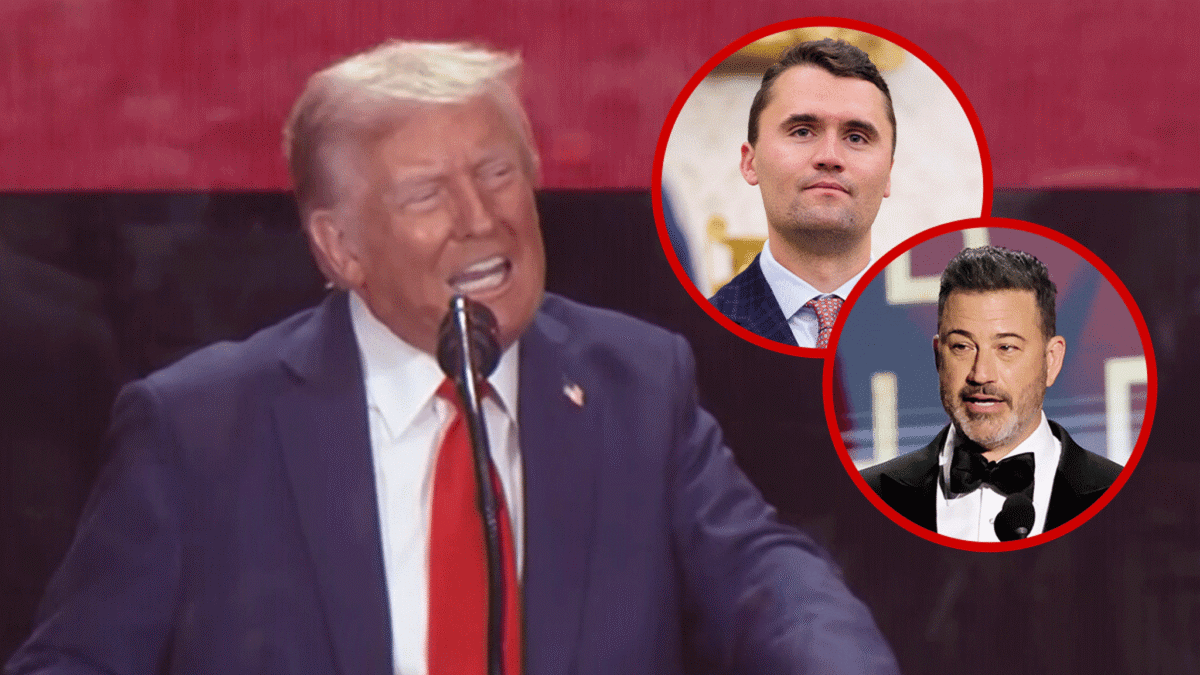 Presidente Trump rasga Jimmy Kimmel no Charlie Kirk Memorial