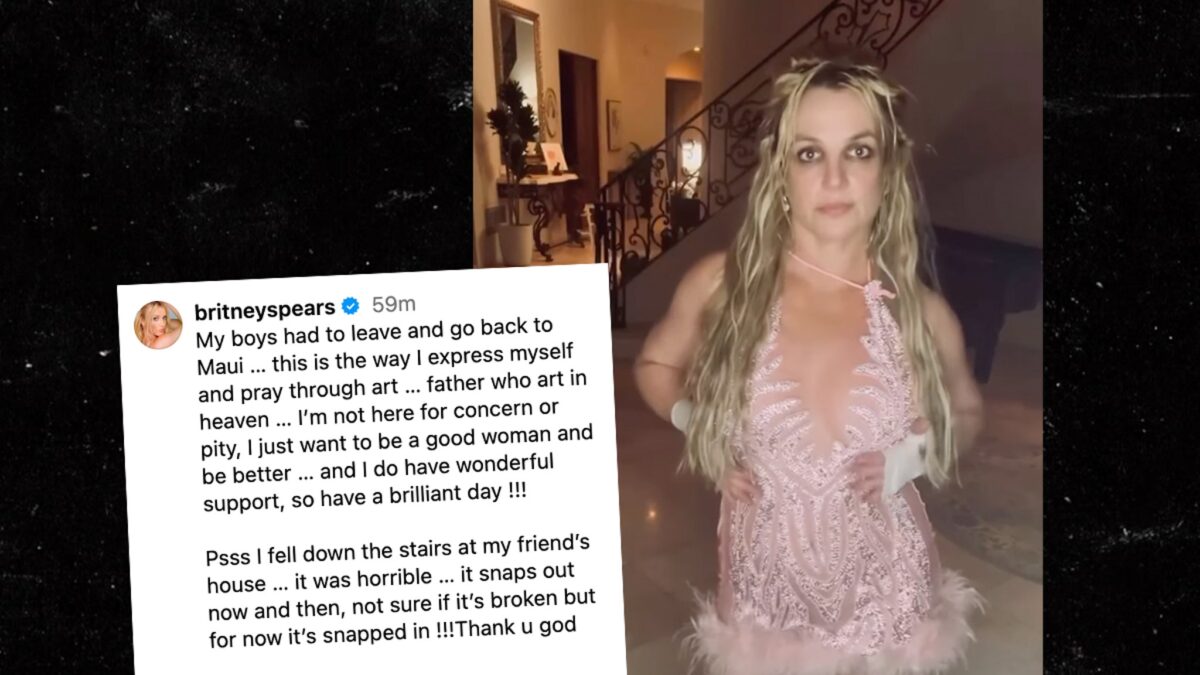 Britney Spears diz que caiu escadas, o joelho se encaixa ocasionalmente