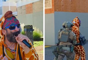 Federais explicam prisão de comediante vestido de girafa, capturada em vídeo