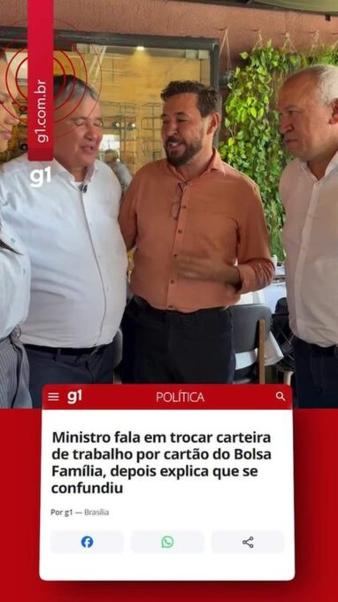 Ministro fala em trocar carteira de trabalho por cartão do Bolsa Família; aliado diz que foi mal-entendido
