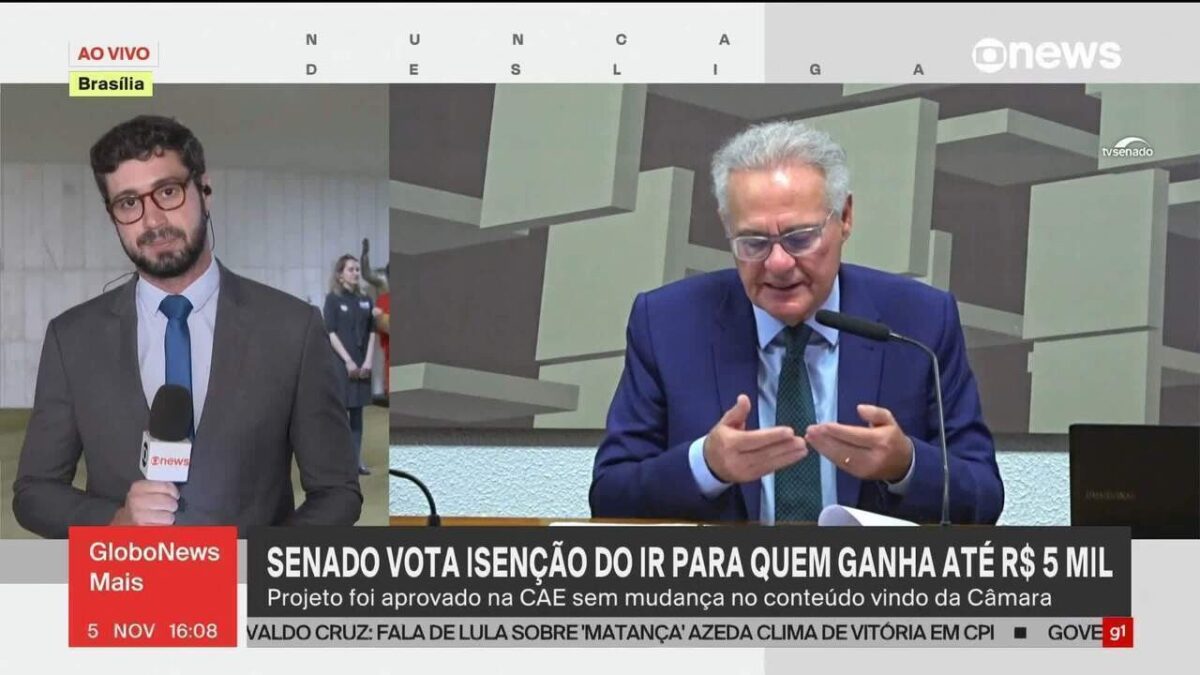 Comissão do Senado aprova isenção do IR para até R$ 5 mil