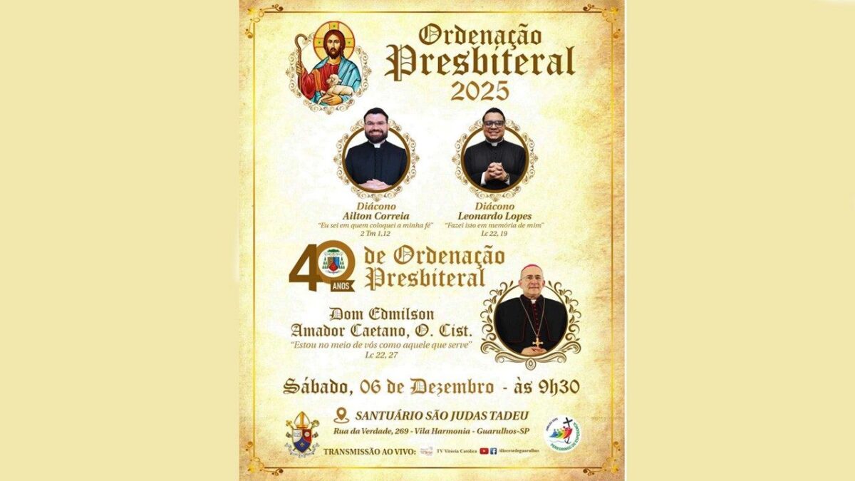 Diocese de Guarulhos celebra ordenações presbiterais e jubileu de ordenação episcopal dom Edmilson
