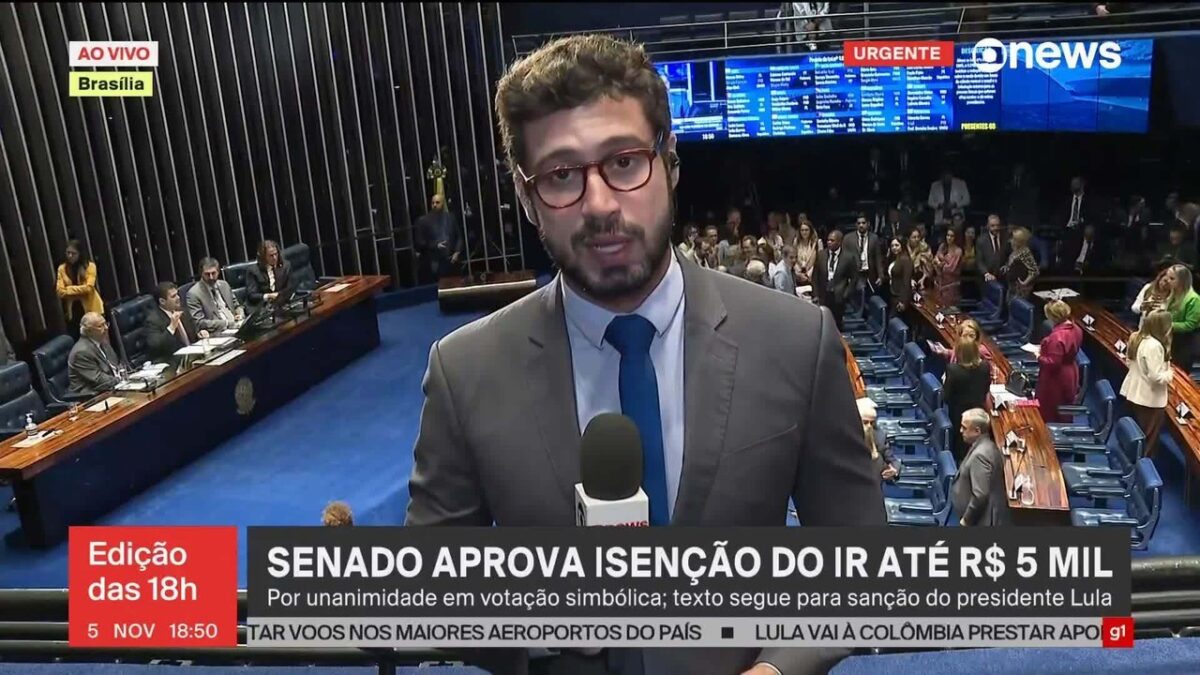 Senado aprova o projeto que isenta do IR quem ganha até R$ 5 mil por mês