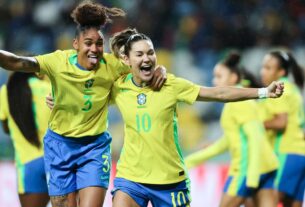 Seleção feminina fecha 2025 com goleada de 5 a 0 sobre Portugal