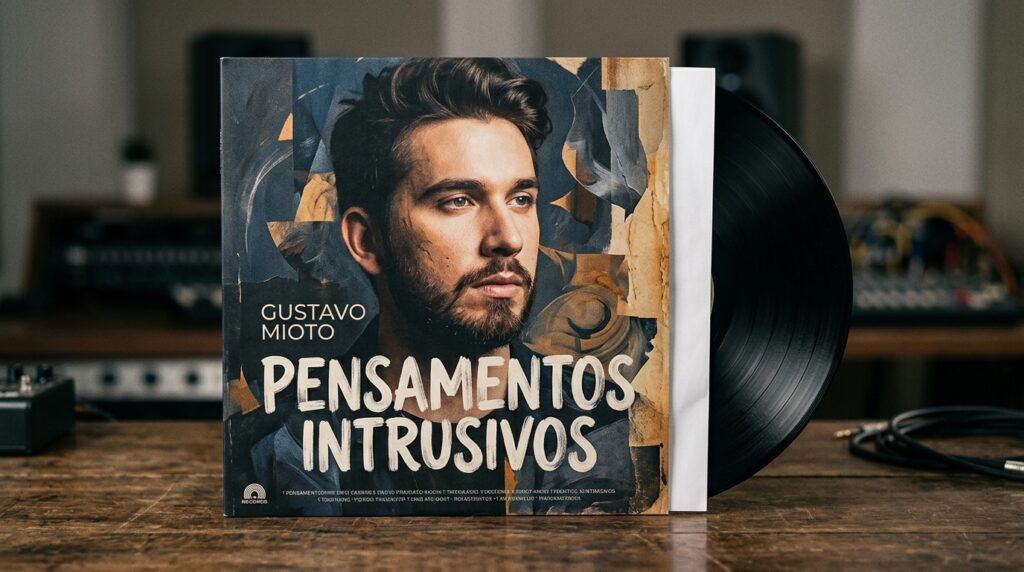 Capa do álbum Pensamentos Intrusivos do cantor Gustavo Mioto.