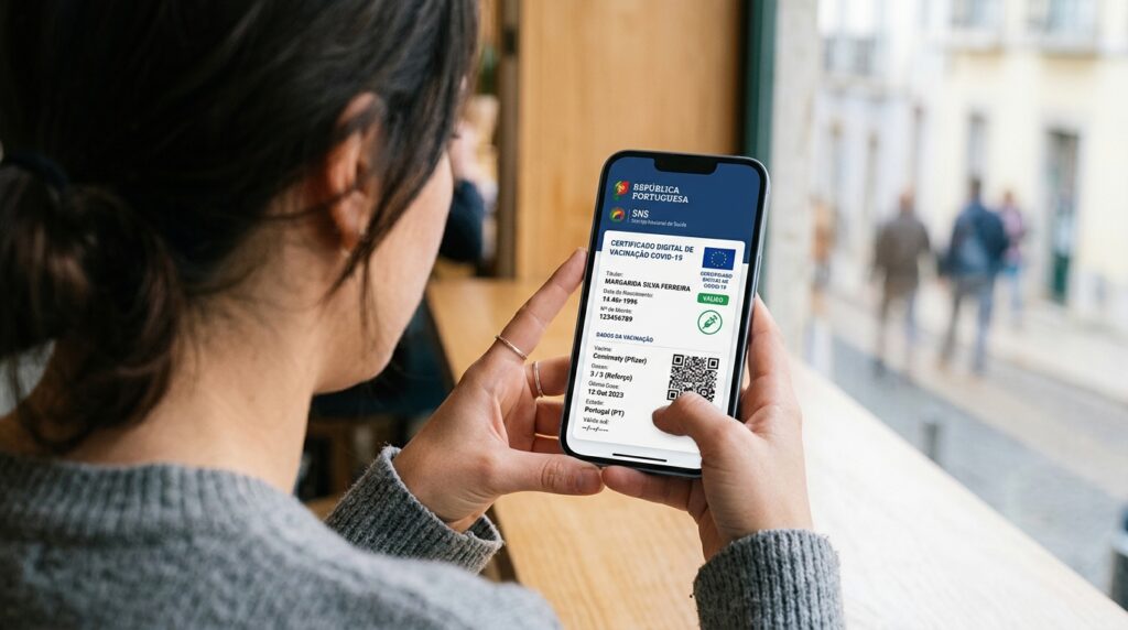 Tela de smartphone exibindo a funcionalidade de emissão de certidão de quitação eleitoral através do aplicativo e-Título.