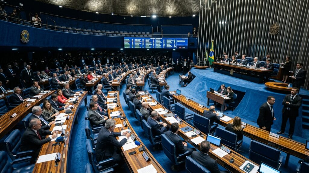 Plenário do Senado Federal durante sessão de votação sobre a escala de trabalho no Brasil