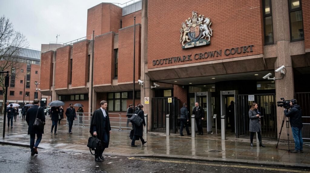 Fachada do Tribunal da Coroa de Southwark em Londres onde ocorre o julgamento de Russell Brand.