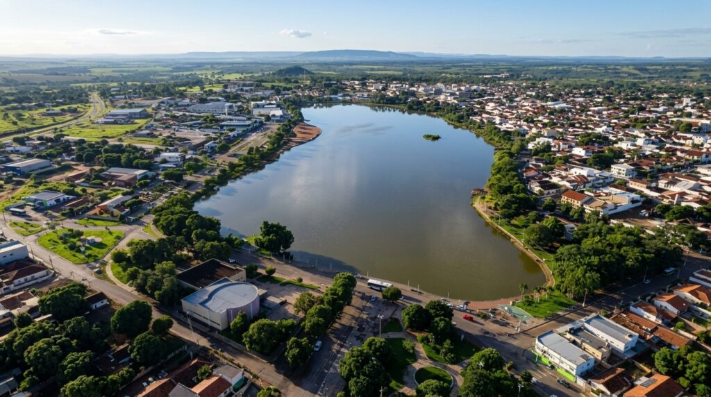 Vista aérea do município de Porangatu que receberá novos investimentos previstos no Plano Plurianual.
